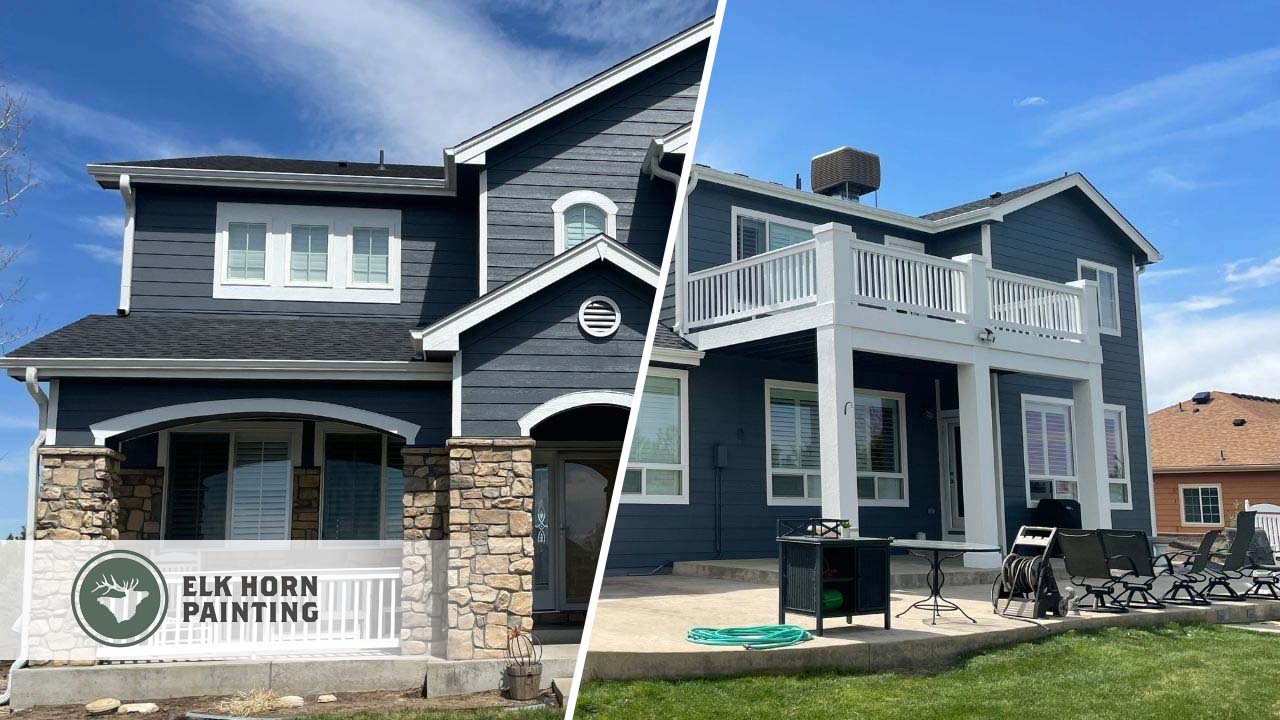 This is an image of two recently painted home exteriors in Denver, Colorado.
