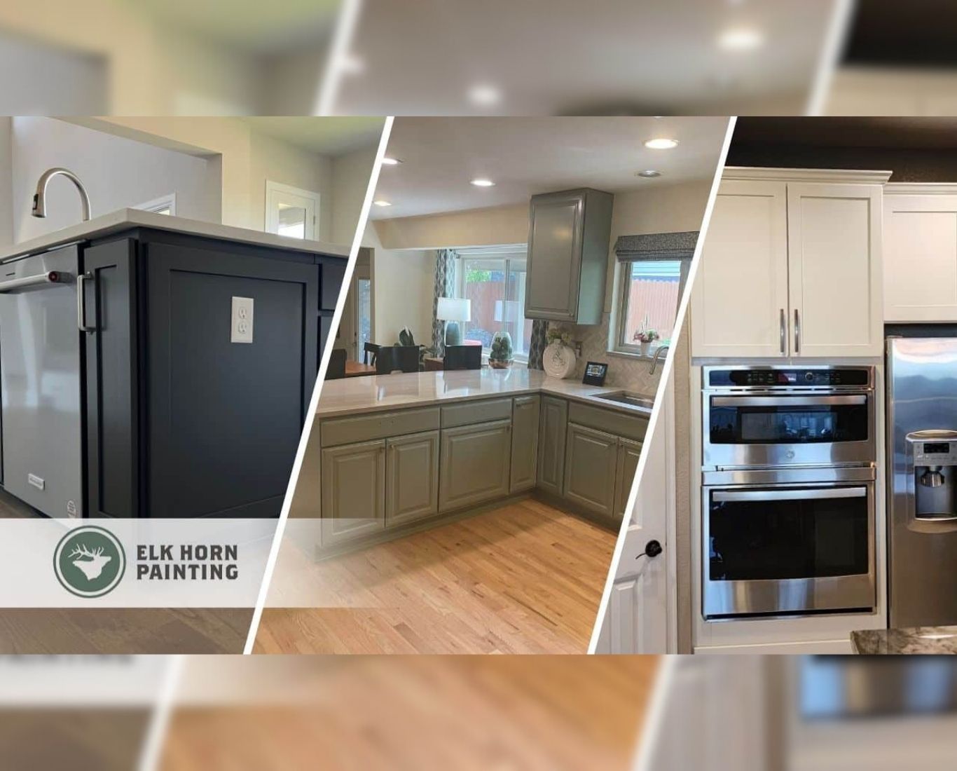 Painter protecting hardwood floors while repainting elegant Cherry Hills Village sitting room